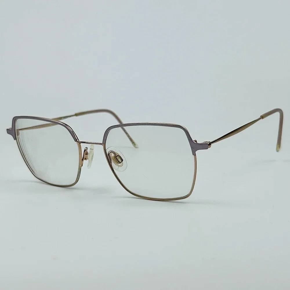 Look 6397 Mens Eyeglasses Frame Rose Gold Metal Rectangle Full Rim 50-16-140 mm